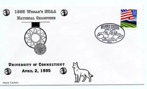 EE. UU. 1995 Mujer Campeona Nacional de la NCAA Cubierta de Evento Manchester CT Cachet - Imagen 1 de 1