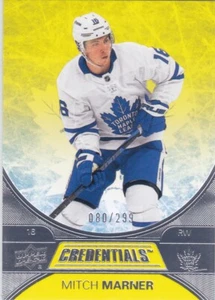 2021/22 CREDENTIALS..MITCH MARNER..YELLOW../299..# 41..MAPLE LEAFS.COMBINED SHIP - Picture 1 of 2