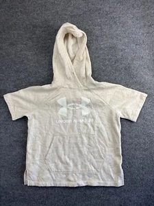 Under Armour Hoodie Women's Small Gray Loose Short Sleeve Pocket Raglan - Picture 1 of 7