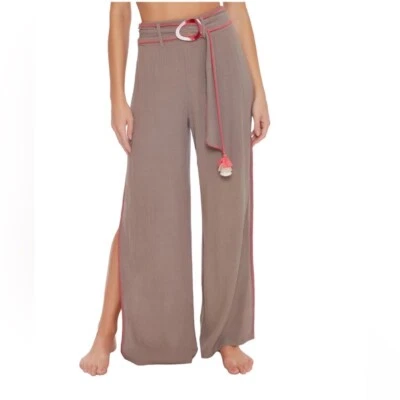 Pantalones Trina Turk Bretaña con abertura lateral color topo XS Foto 1 de 4