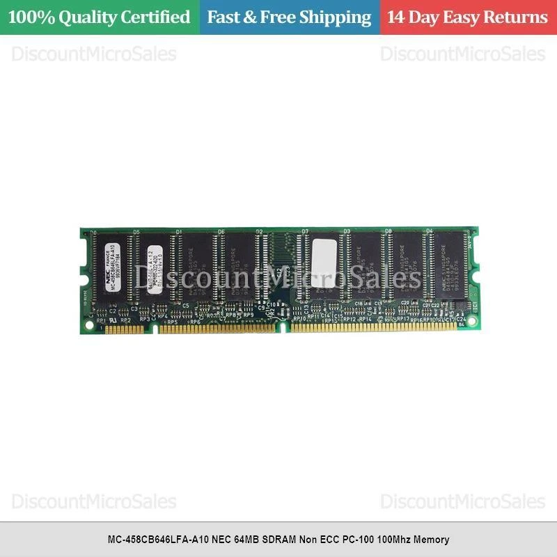 MC-458CB646LFA-A10 NEC 64MB SDRAM Non ECC PC-100 100Mhz Memory - Image 1 of 1