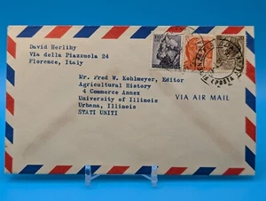 1968 Italy 110L Airmail to USA, From Historian David Herlihy to Editor - Picture 1 of 3