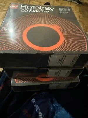 Vintage Rototray 100 Photo Slide Trays GAF Sawyers 2x2 Slides New NIB Lot Of 3 - Image 1 of 4