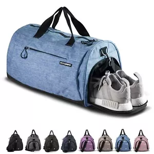 Gym Duffel Bag with Shoe & Wet Compartment Ideal for Travel Fitness Workout - Picture 1 of 6