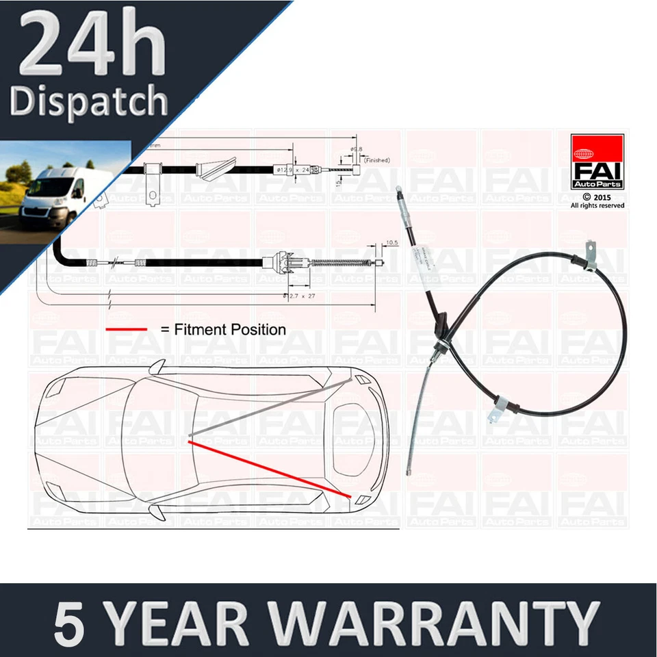 Se adapta al cable de freno de mano trasero izquierdo Purevue Land Rover Freelander 1.8 2.0 D Foto 1 de 1