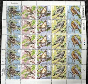 SONGBIRDS COUNTER SHEET (BLACKCAP)- FIRST CLASS - ISSUED 2017 - Picture 1 of 1