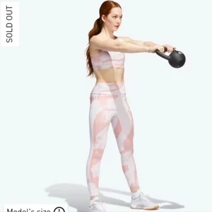 Adidas Aeroready Designed to Move Graphic High-Waist Leggings pink white small - Picture 1 of 16