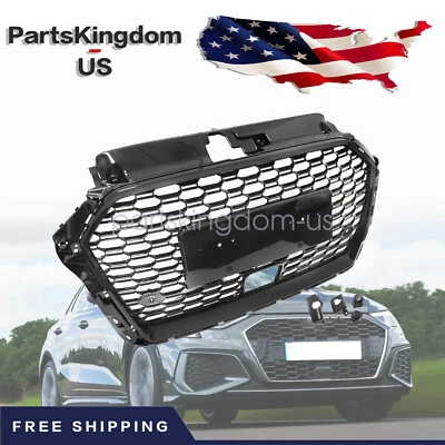Fit 2017-2020 Audi A3 8V S3 With ACC Honeycomb Front Grille Grill RS3 Style New - Image 1 of 4