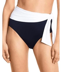 Ralph Lauren ESF10561 Women's High-Waist Sash Bikini Bottom, Black/White, 14 - Picture 1 of 2