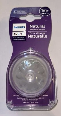 NEW~ Philips Avent Natural Response Nipple Flow 3 1M+ 2 Ct. Baby Bottle ~SEALED! - Image 1 of 3