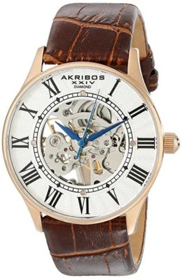 Reloj Akribos XXIV para hombre AK499RG Bravura delgado con acento de diamantes F2222 Foto 1 de 2