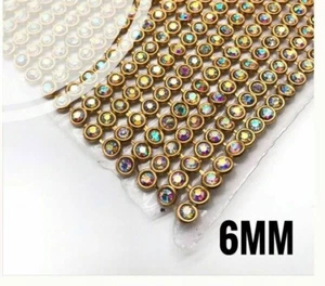 6 mm AB Diamante Crystal on Gold Iron Mesh – Wedding Trim (59.5 × 41.5 cm) - Bild 1 von 2