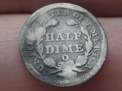 1850 O Seated Liberty Half Dime- New Orleans, Large O Mintmark, Good Details - Image 1 of 4