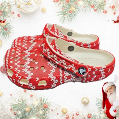 Zuecos unisex Navidad rojo-blanco Zueco Crocs Gráfico de temporada EE. UU. Hombres 4/Mujeres 6 Foto 1 de 4