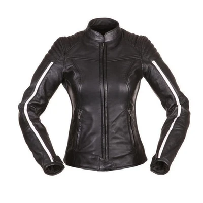 Modeka Alva Lady Damen Lederjacke schwarz / weiss - Bild 1 von 2