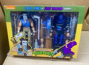 NECA TMNT Casey Jones vs Foot Soldier (Slashed) Teenage Mutant Ninja Turtles NEUF - Photo 1/2
