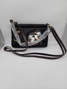 Chala Chickadee Deluxe Crossbody RFID Protected Vegan Leather Bag (Black) Neu mit Etikett - Bild 1 von 12