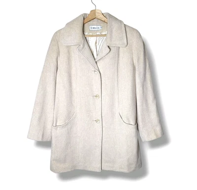 Abrigo de lana Herman Kay vintage para mujer 12 invierno forrado blanco hecho en EE. UU. clásico Foto 1 de 4