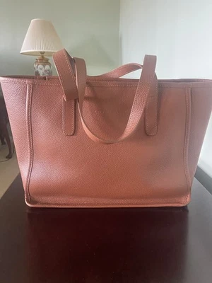  Longchamp Le Foulonné Shoulder Tote Large Brown Pebbled Leather -Used - Image 1 of 4