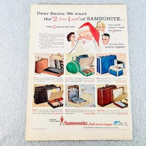 Samsonite Luggage Sets 1950s Vintage Print Ad 2-for-1 Colorful Artwork - Picture 1 of 1