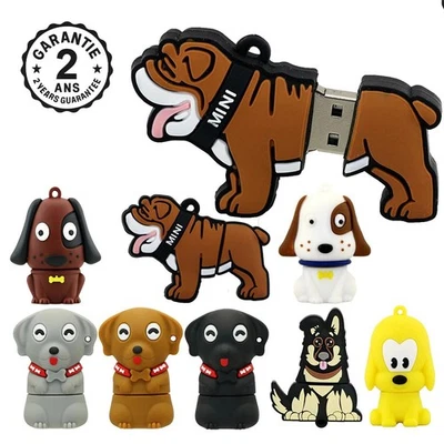 Clé USB 2.0 Chien Caniche Bouledogue Berger Allemand 8 16 32 64 128 256 Go - Photo 1/4