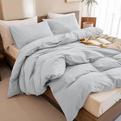  100% Cotton Comforter Set,Light Blue Soft Fluffy Bedding Queen 1-light Blue - Image 1 of 4