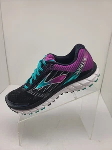 Brooks Ghost 9 Womens Running Shoes Sneakers Black/Purple/Teal Size 9.5 B - Picture 1 of 11
