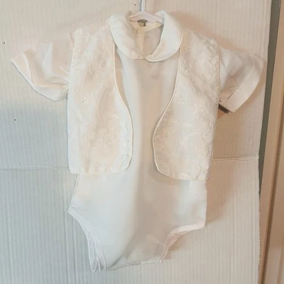 MACACÃO DE BATISMO VINTAGE BEBÊ MENINO (1P) - Imagem 1 de 4