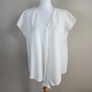 Zara Tie Front Blouse Womens Small Flowy Drape Oversize Boxy Crop Vacation Fairy - Bild 1 von 11