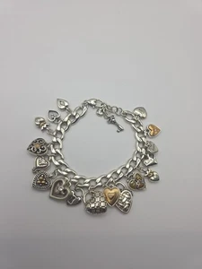 Brazalete Brighton One Heart Multi Charm tono plata tono dorado - Imagen 1 de 5