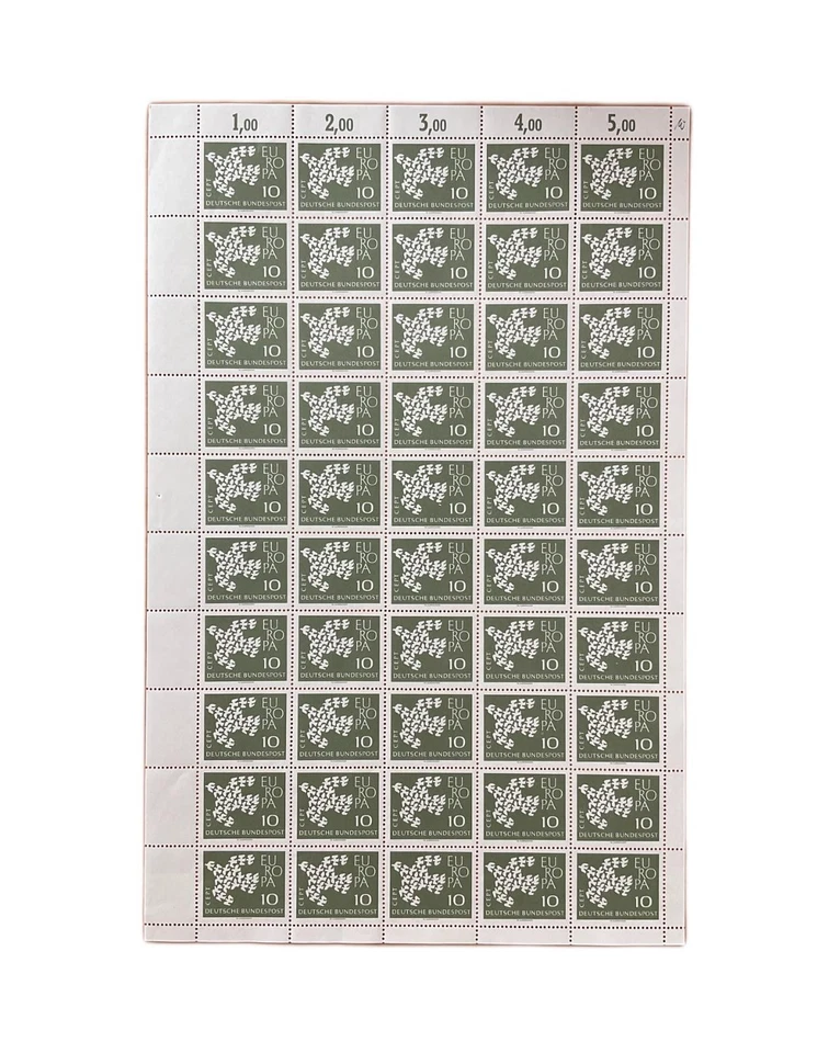 SA52b Germany 1961 Europa CEPT Dove mint full sheet - Image 1 of 1