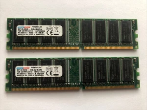 2GB Kit (2 x 1GB) PC3200U 400MHz DDR1 Computer Memory RAM - Dane Elec - Picture 1 of 3