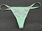 NWT Victorias Secret SILKY SATIN VSTRING THONG PANTY MINTY GREEN ONE SIZE O/S