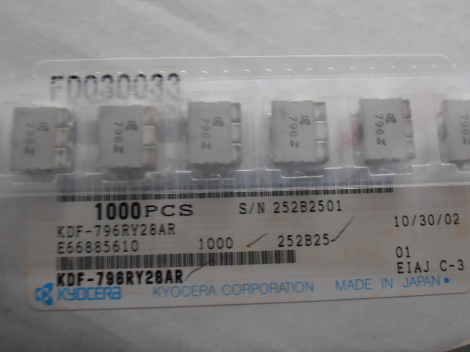 5 piezas KDF-796RY28AR FILTRO DIELÉCTRICO SMD 3 POLOS 796MHz+-14MHz KYOCERA (AVX) Foto 1 de 1