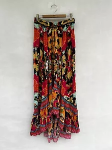 🦋 bhanuni by jyoti ANTHROPOLOGIE Floral Boho Beaded Maxi Layered Skirt Dress 4 - Bild 1 von 5