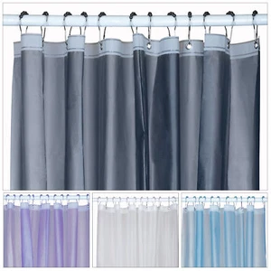 Luxurious PEVA Shower Curtain 180x180cm with 12 Hooks Waterproof Bathroom - Picture 1 of 28