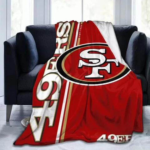 San Francisco 49ers Warm Throw Blanket Winter Soft Sherpa Fleece Blanket Gift Cover