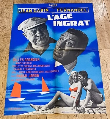 L'ÂGE INGRAT Affiche cinéma 60x80 GILLES GRANGIER, JEAN GABIN, FERNANDEL 1964 - Photo 1/3