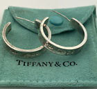 Tiffany & Co. 925 Sterling Silver 1837 Wide Hoop Earrings With Pouch