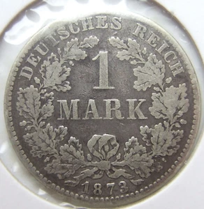 Coin Deutsches Reich Kaiserreich Silver 1 Mark 1873 D In Fine - Picture 1 of 2