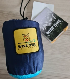 Wise Owl Outfitters tragbare Camping-Hängematte mit Baumgurt, marineblau/himmelblau - neu mit Etikett - Bild 1 von 5