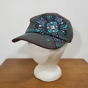 Women's Karma Cross Doves Design Military Cadet Style Hat Cap Elastic Fit 21" - Picture 1 of 11
