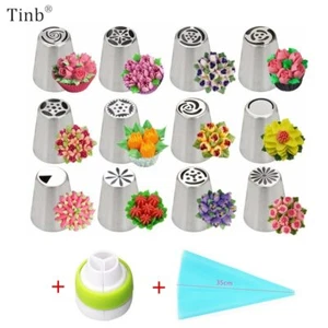 Boquillas De Rusas Flor Decoración De Pasteles Cupcakes Glaseado Tuberías 14 KIT - Bild 1 von 6