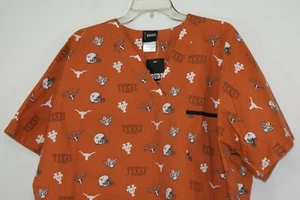 Dudz Scrub Texas Longhorns Hook’em Horns Scrub Top Size XL - Picture 1 of 4