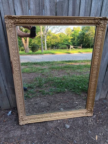 Carved and Gilded Reverse Profile Spanish Baroque Mirror Frame Cover