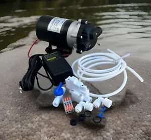 Pompa acqua booster a membrana 110V 24V DC/AC per RO osmosi inversa caravan camper - Foto 1 di 10