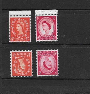 1963 QEII WILDING COMPLETE CHALKY PAPER COLLATION UPRIGHT & INVERTED WMK MNH (5) - Picture 1 of 1