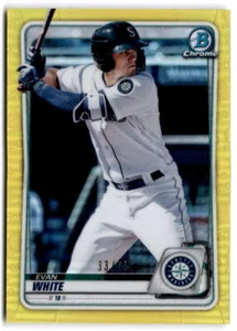 2020 Bowman Chrome Prospects Yellow Holo #BCP-77 EVAN WHITE /75 Mariners - Bild 1 von 2