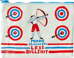More Feminism Less Bullshit - Zipper Pouch Tyvek (New) 7.25"h x 9.5"w. - Picture 1 of 1