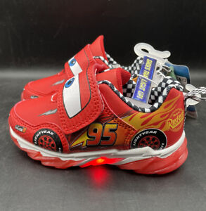 New Disney Pixar Cars Light Up Toddler TD Sneaker Red Shoes Size 7